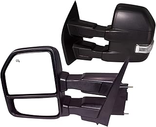 New Pair towing mirror Black Housing fit for 2015 2016 2017 2018 Ford F150 Pickup Truck Towing Mirrors w/Turn Signal, Auxiliary Lamp