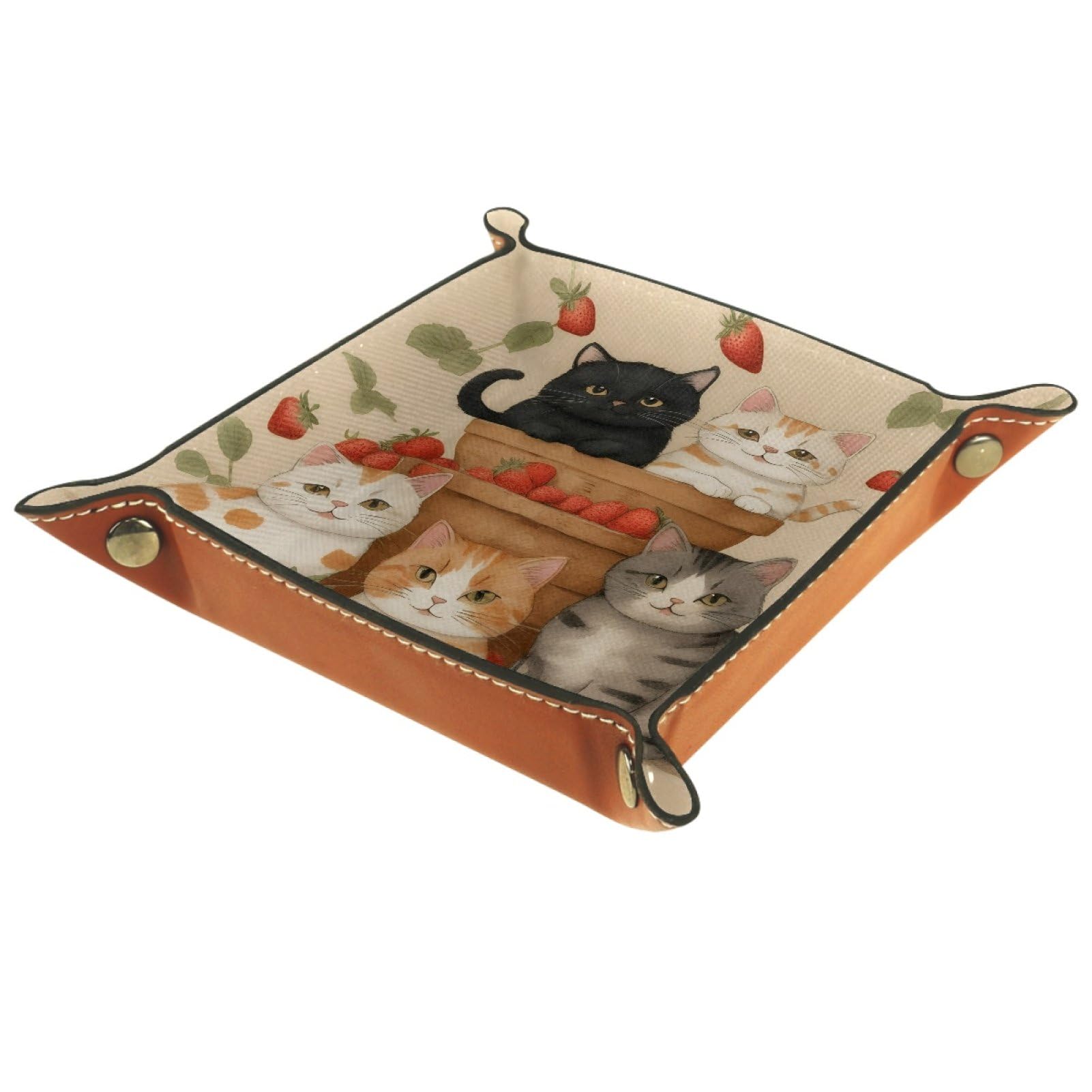 VAPOKF Cats Portable Folding Dice Rolling Tray, Microfiber Leather Dice Holder for Dice Games Like RPG, DND and Other Table Games