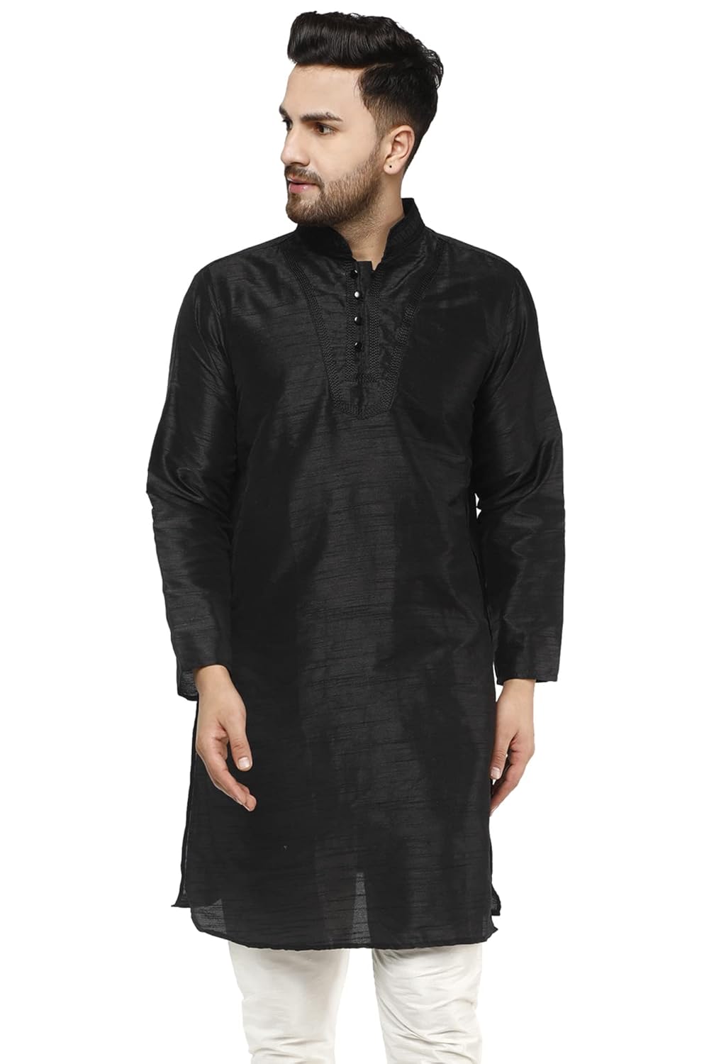 Amazon Brand – Anarva Men’s Art Silk Kurta Wedding Party Casual Long Shirt for Christmas and New Year Dress offers donot miss
