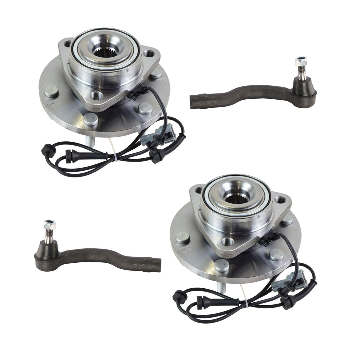 SangeponiangSangeponiang Wheel Hub & Bearing w/Tie Rod End Outer Kit 4pcs Sealed for Infiniti for QX56 2004-2007,for for Armada 2005-2007 for Pathfinder Armada 2004