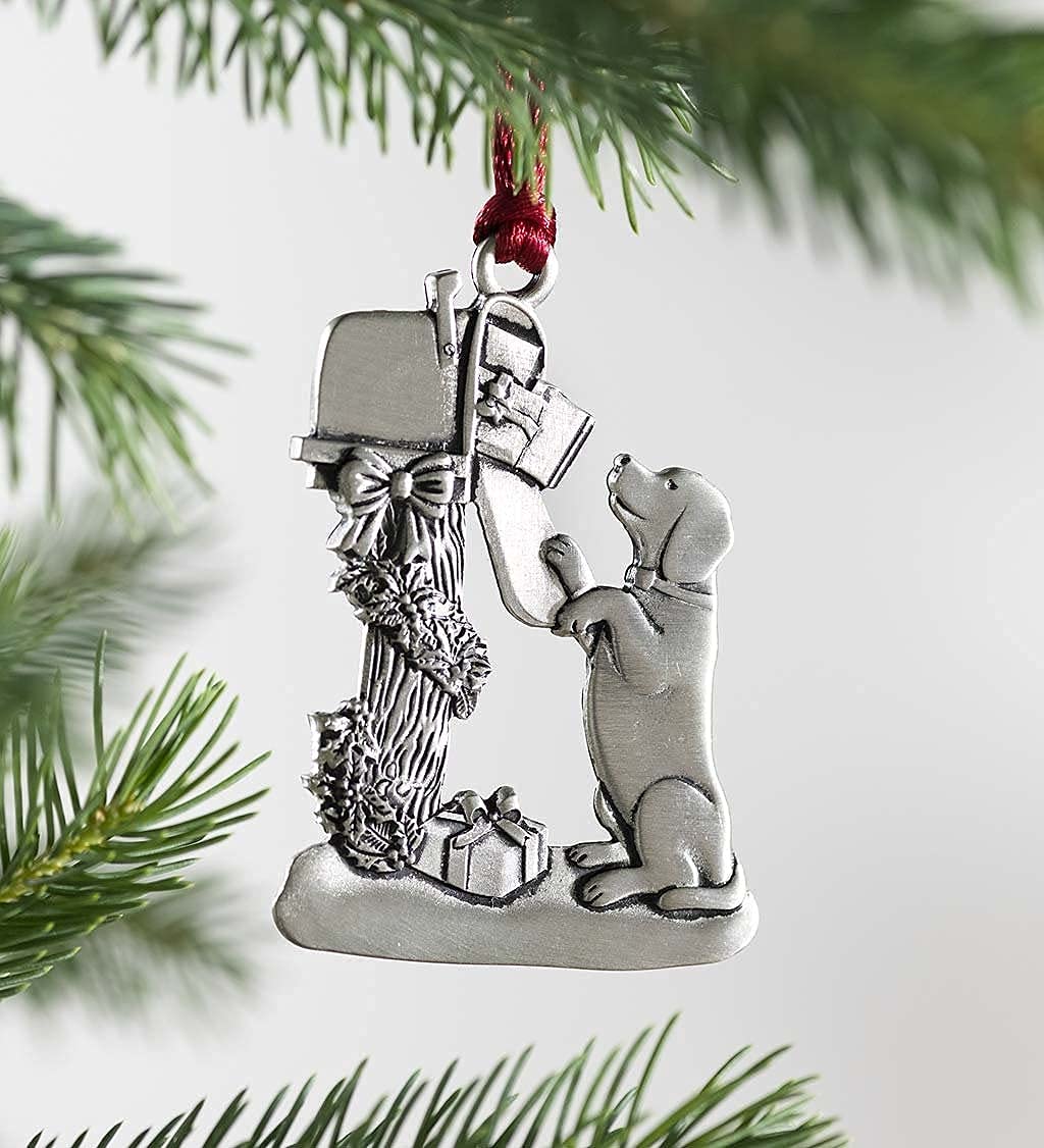 HPKJUYDS 2022 Solid Pewter Christmas Tree Ornament, DIY Handcrafted Hanging Pewter Christmas Ornament, Unique Gifts for Home Party Xmas Decor Holiday Decoration (Dog)