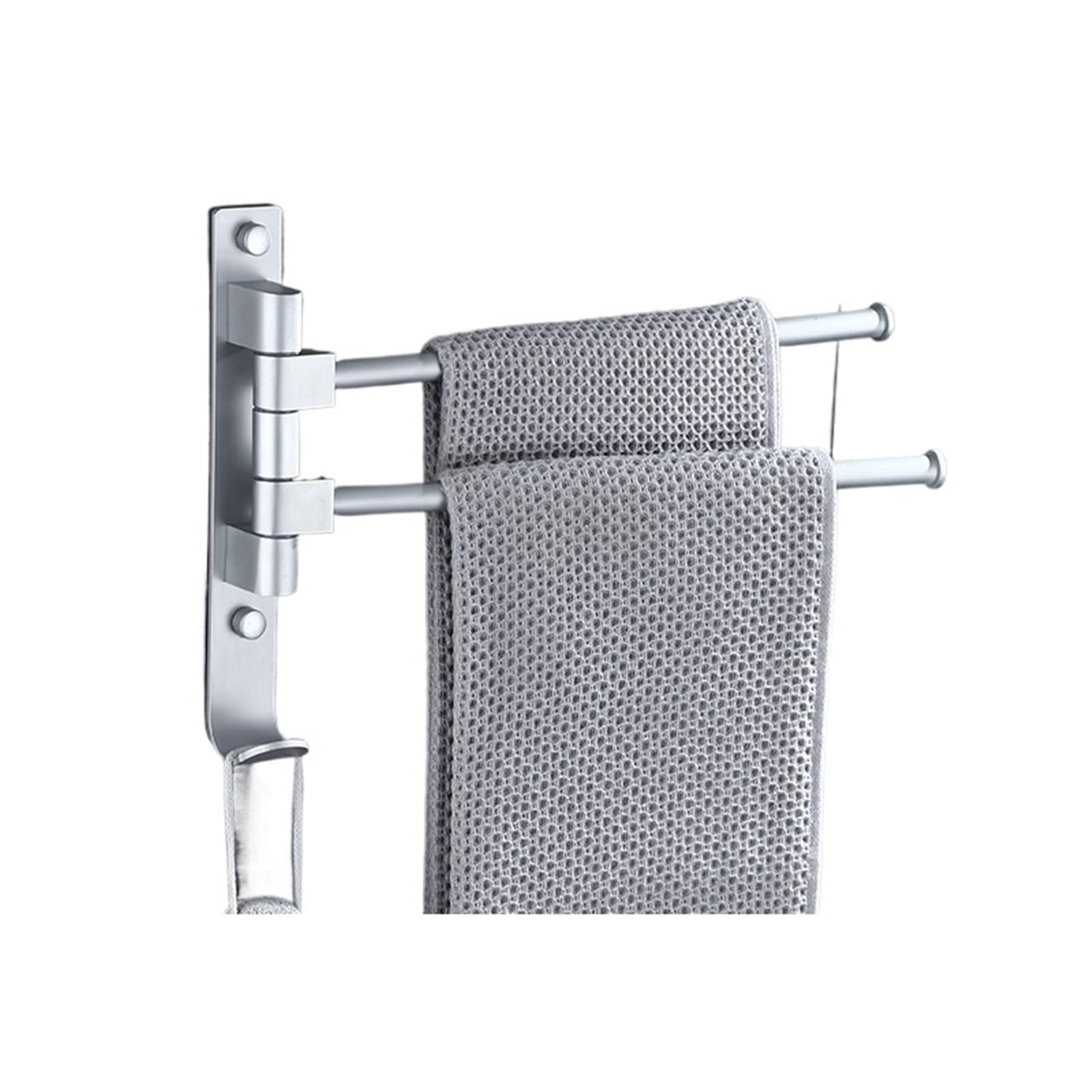 No Punching Bathroom Movable Towel Bar Hair Rotating Rack Toilet Wall Hanging Storage for Bathroom(A)