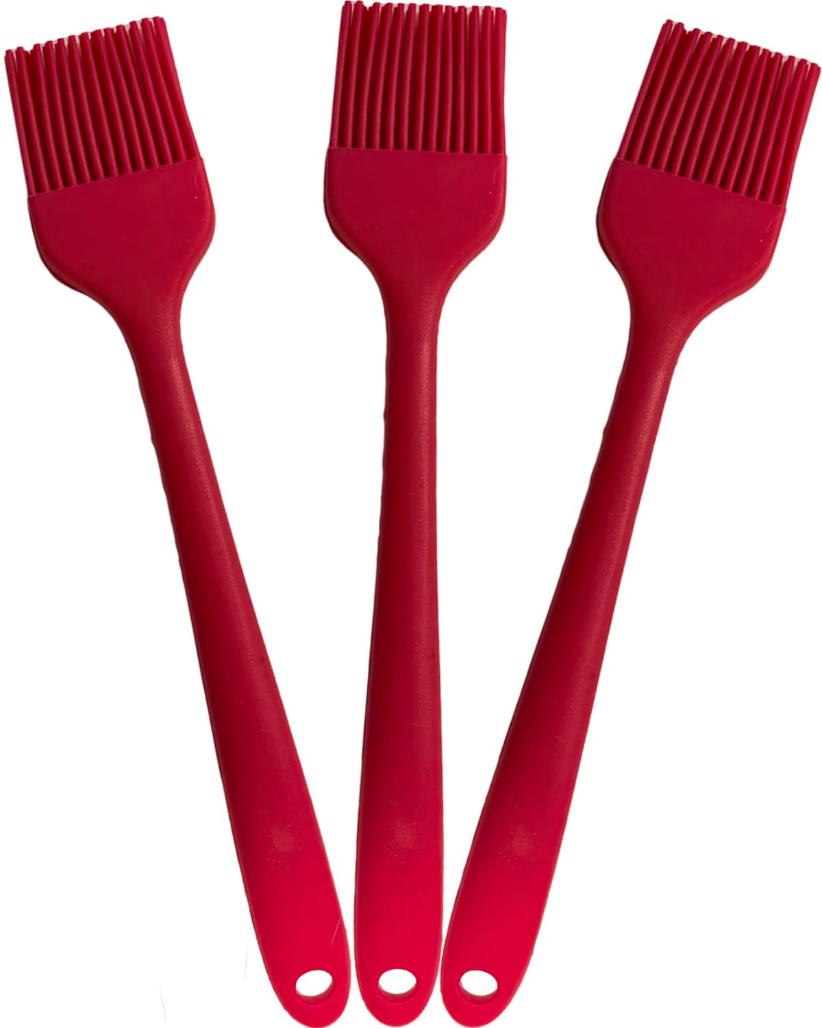 Pastry Brush For Baking,Silicone Basting Brush For Cooking,315°C Heat Resistant Food Brush for Oil & Sauce,Non-Shedding Kitchen Brushes for Butter Bread Meat Egg Wash Cake Baster(3pc Red)
