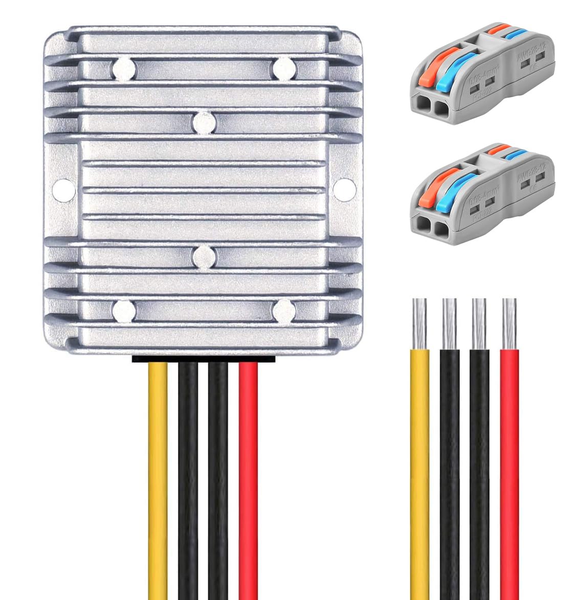 Gebildet DC Voltage Converter Regulator +2 pcs Wire Connecttor DC 24V Step-Down to 12V 20A 240W Buck Transformer Waterproof-picture-51