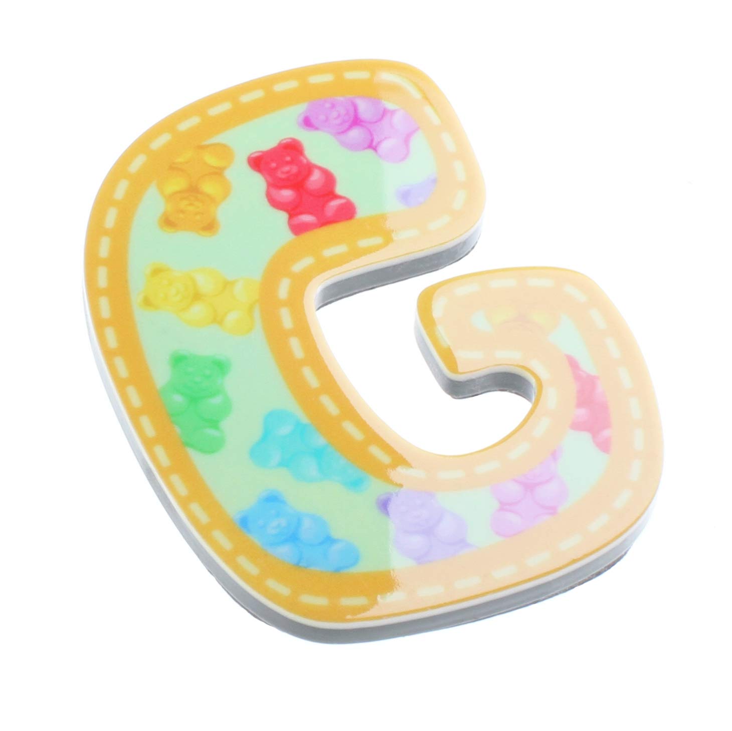 Stands Out, Supplying Outstanding Gifts G Letter Initial Monogram Ummy Bear Sweets Candy Pattern Novelty Magnet