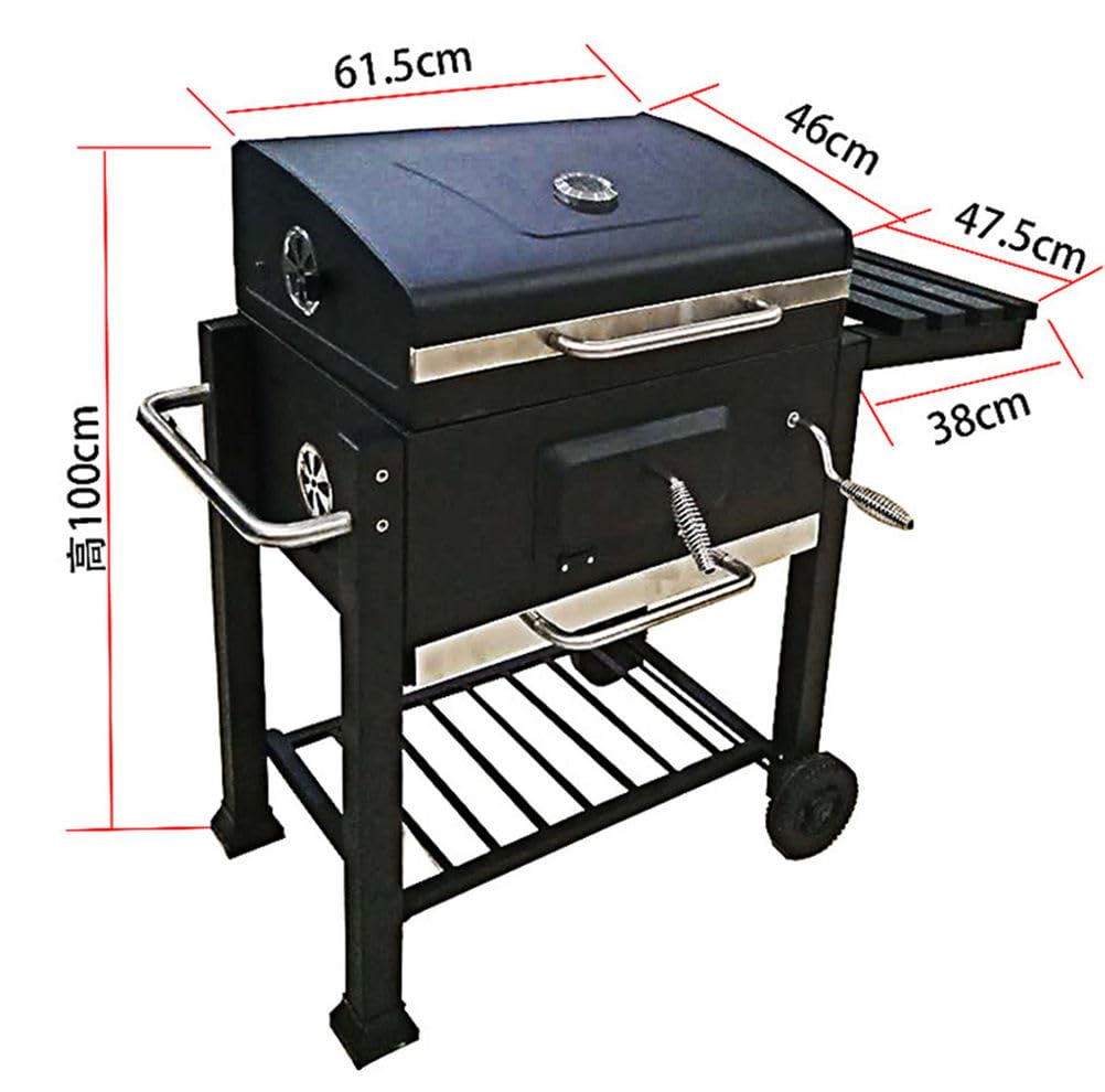 Przenośny grill węglowy do grillowania na świeżym powietrzu z wodoodporną osłoną, regulowanym grillem i wbudowanym wskaźnikiem temperatury, do gotowania w domu na przyjęciu w