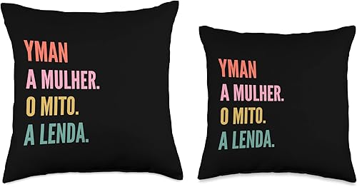 Miniatura 3 de Designs De Nomes Engraçados Para Mulher Funny Portuguese First Name Design-Yman Throw Pillow 16x16 Multicolor