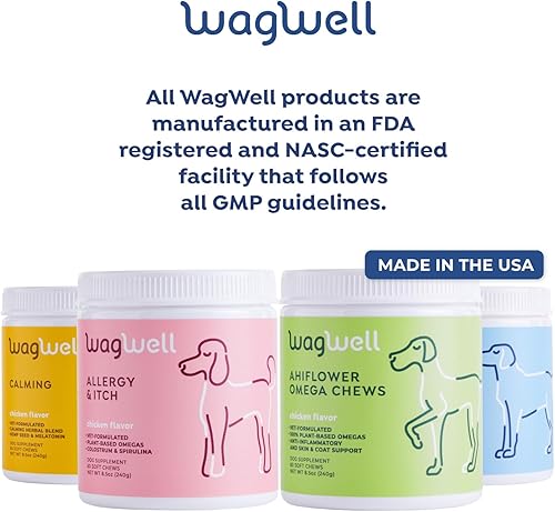 Miniatura 9 de WagWell Ahiflower - Paquete de masticables masticables para perros con aceite omega, alergia y picazón y masticables calmantes, suplemento para