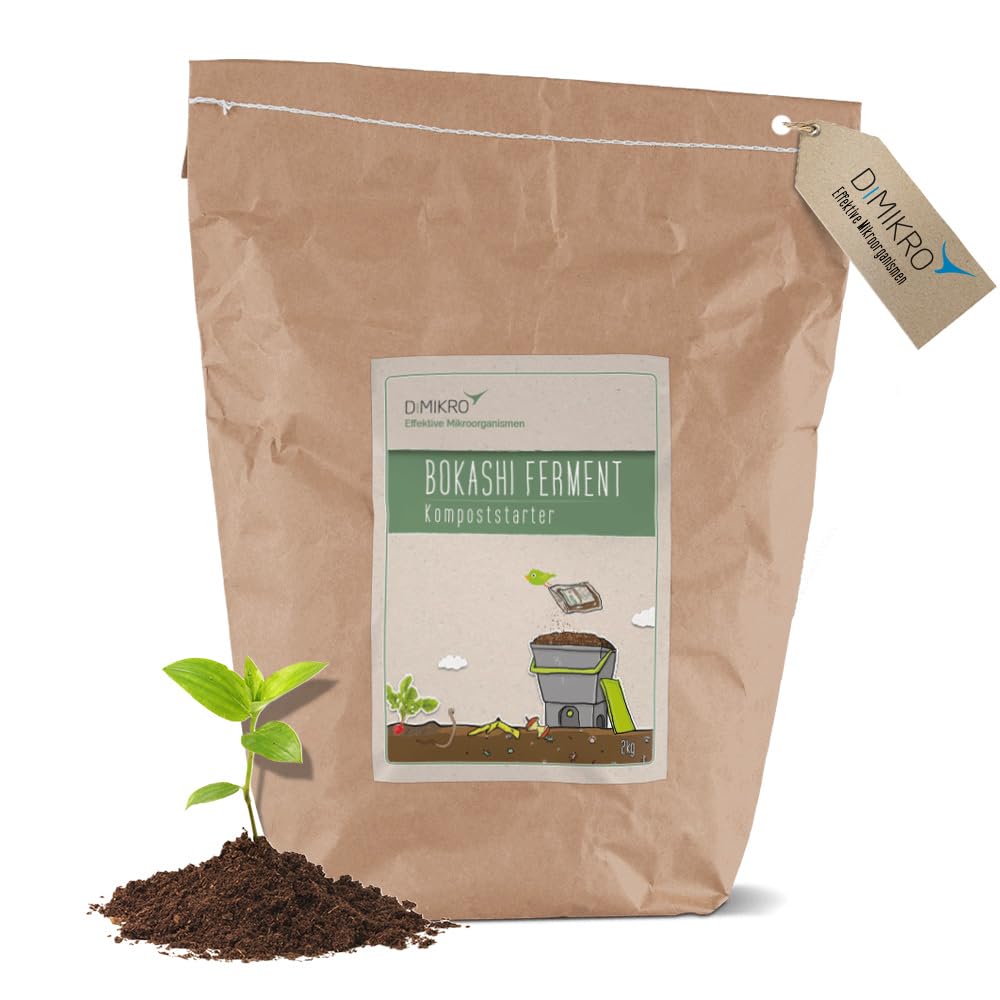 DIMIKRO Bokashi Fermento seco – Arrancador de compost – 2 kg | Ayuda de fermentación para el cubo Bokashi con microorganismos eficaces, para compostaje sostenible en la vida cotidiana