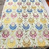 LSTZXM Tibetische Seide Brokat Altartuch, Motiv Lotus und Acht Glücksbringende Schätze, Stoff zur Dekoration des Buddhistischen Altars – 29×39 Zoll(Size:29 * 39Inches,Color:Weiß)