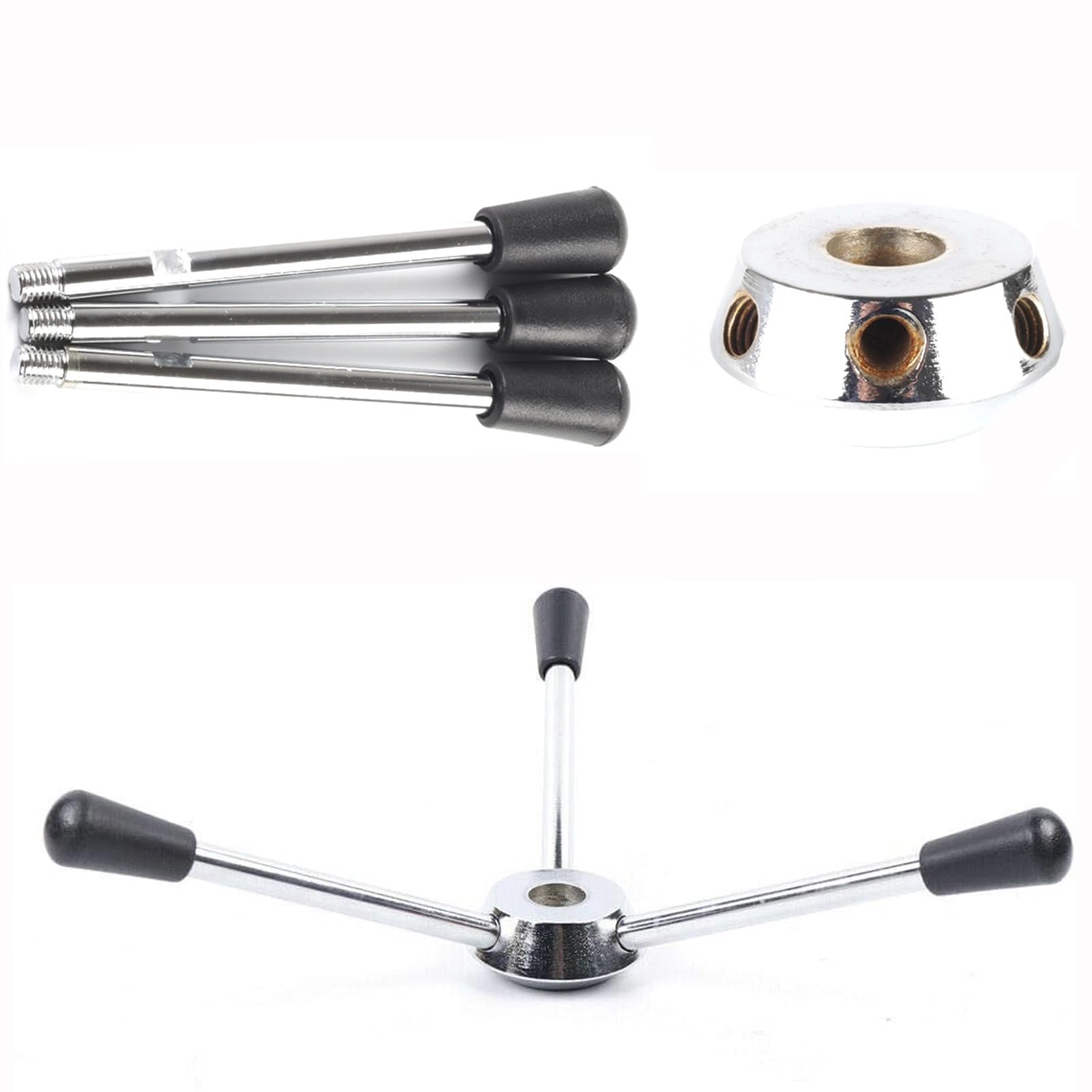 Drill Press Machines Parts, Bench drill Handle Base and 211mm Feed Hub Wheel Handle Bar Set, Metalworking Tool, Drill Press Machines Parts, CNC Drill Press Press Machines Parts