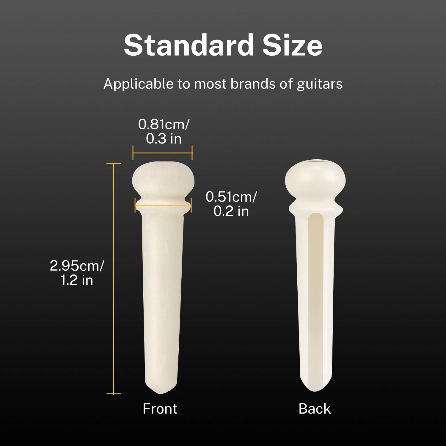Donner Gitarre Brücke Pins Set Gitarre Bridge Pins, Cattle Bone Brücke Pins für Akustikgitarre Abalone Dot Inlay mit Guitar Pins Puller, Akustikgitarre DIY Ersatzteile, 6 Stück