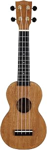 Mahalo Slimline Series Soprano Ukulele With Carrying Bag, Transparent Brown