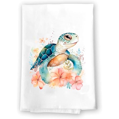 Adorable Sealife Ocean Aquatic Baby Turtles Decorative Towel Nursery Home Kitchen Bathroom Decoration Summer Spring Christmas Fall Gift Present