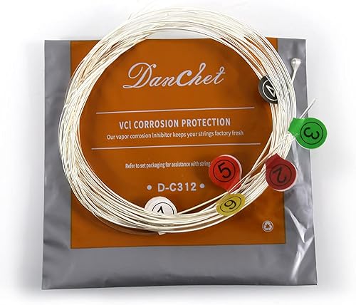 Miniatura 2 de Danchet C312 - Cuerdas de guitarra clásica de cobre chapado en plata, tensión normal (1 juego)