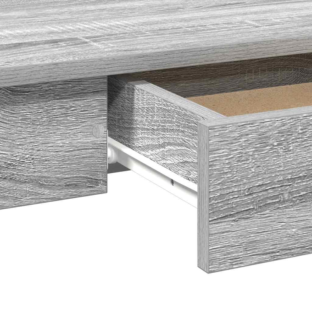 Escritorio gris Sonoma 100 x 45 x 75 cm, de madera, mesa de oficina con gran superficie de trabajo y amplio espacio para carpetas y dispositivos de PC, versátil en el estudio,