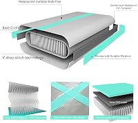 PPXIA Felfújható Tornaszőnyeg 100x60x10cm - Gimnasztikai Légmatrac Edzőblokk Kézi Fogantyúkkal - Mentazöld PVC Sportmatrac Pumpával 2