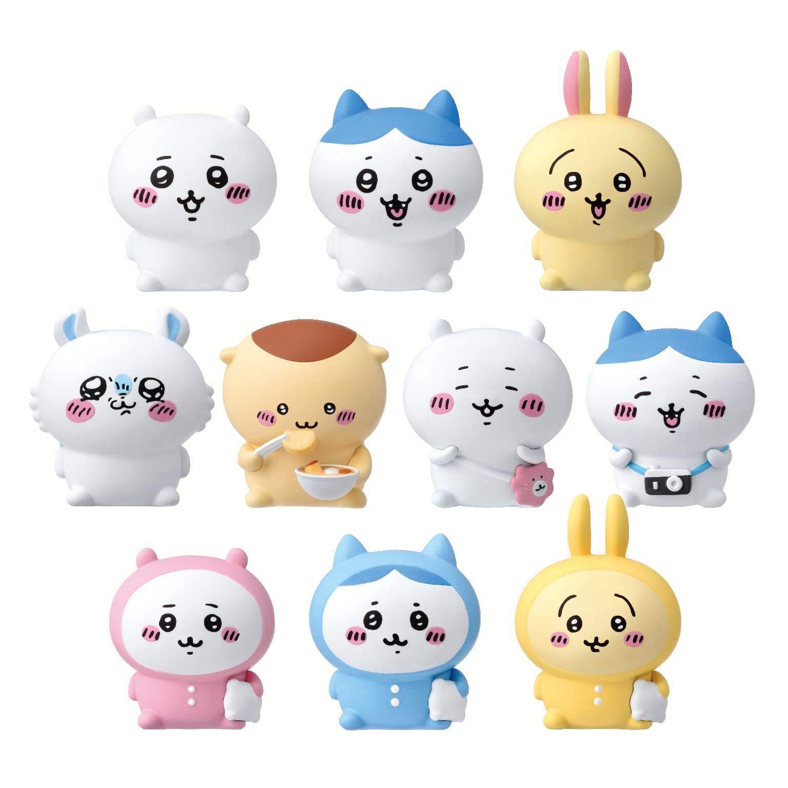 Ensky Chiikawa Sofubi Puppet Mascot Box Product, 10 Types in Total, 10 Pieces, PVC Material