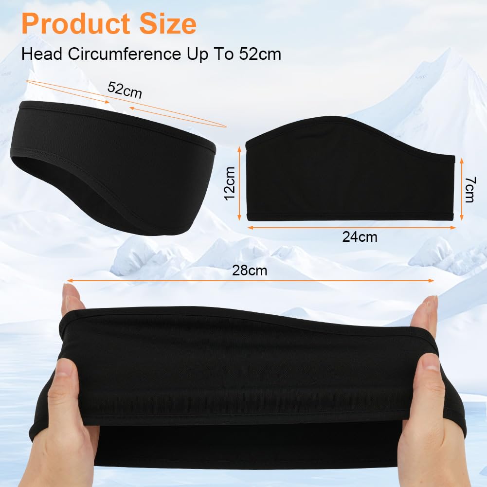 Flintronic Fascia Sportiva Invernale per Donna e Uomo, 2 Pezzi Fascia per Capelli Invernale, Fascia Paraorecchie In Pile, Fascia Capelli Invernale Sportiva per Corsa, Escursionismo, Ciclismo, Yoga