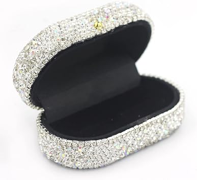 Bling Luxury Ring Box Earrings Pendant Ring Case Jewelry Display Storage Box Gift Box for Proposal Ring, Ceremony, Wedding or Special Occasions White