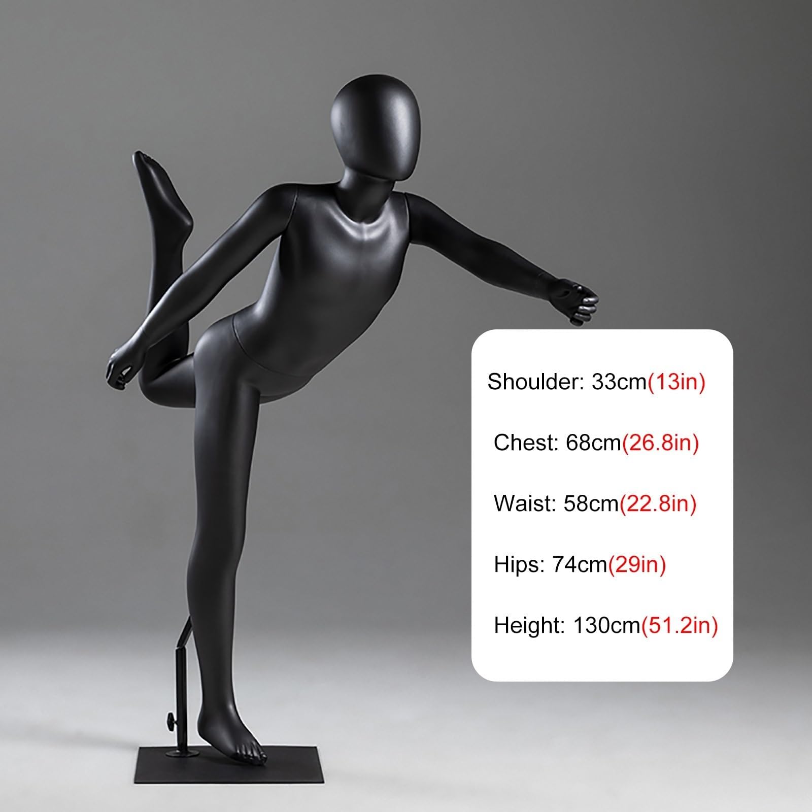 Kids Teen Sports Mannequin Full Body?Children Clothing Mannequin Display Stand , Unisex Running Dummy Dress Form Model for Display T-Shirt/Shorts(Style4)