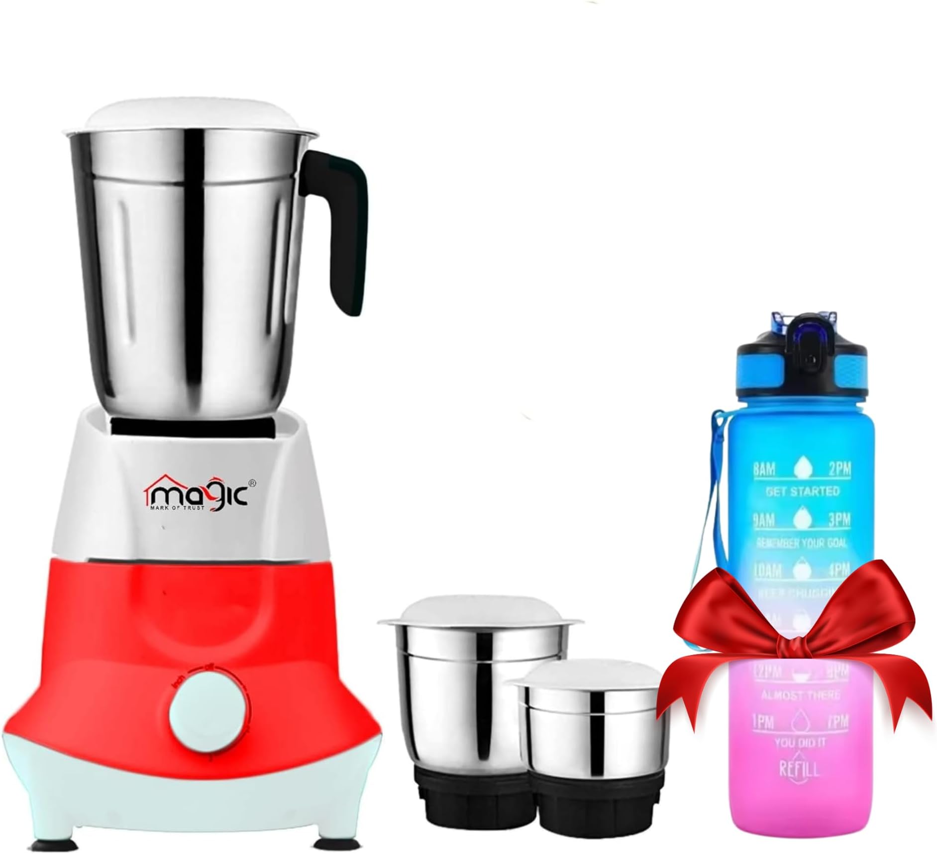Mixer Grinder for Kitchen - 3 Jars 500 Watt Mixie - Chutney Jar, Dry Grinder Jar & Liquidizing Jar used as Wet Grinder & Blender for Milkshake, Smoothie, Puree -Stainless Steel Blades