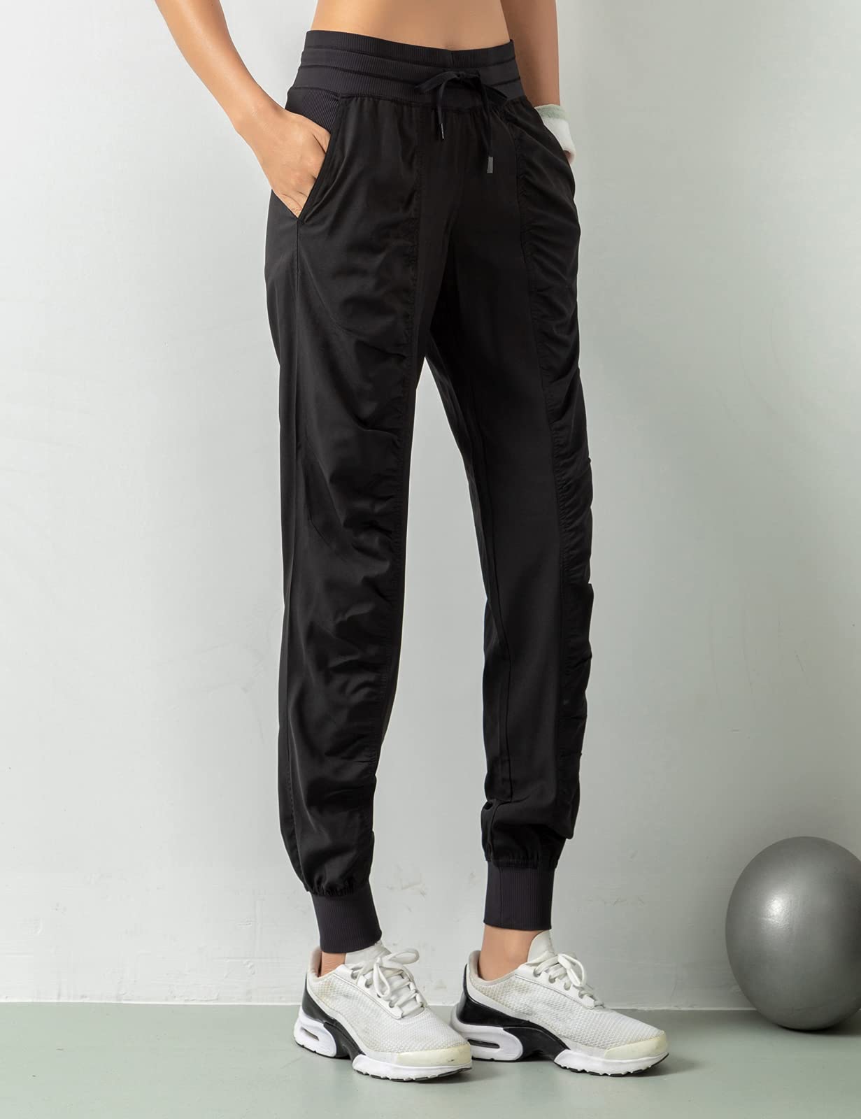 TOPLAZA Pantaloni Sportivi Joggers Donna Pieghettato Vita Alta con Tasche