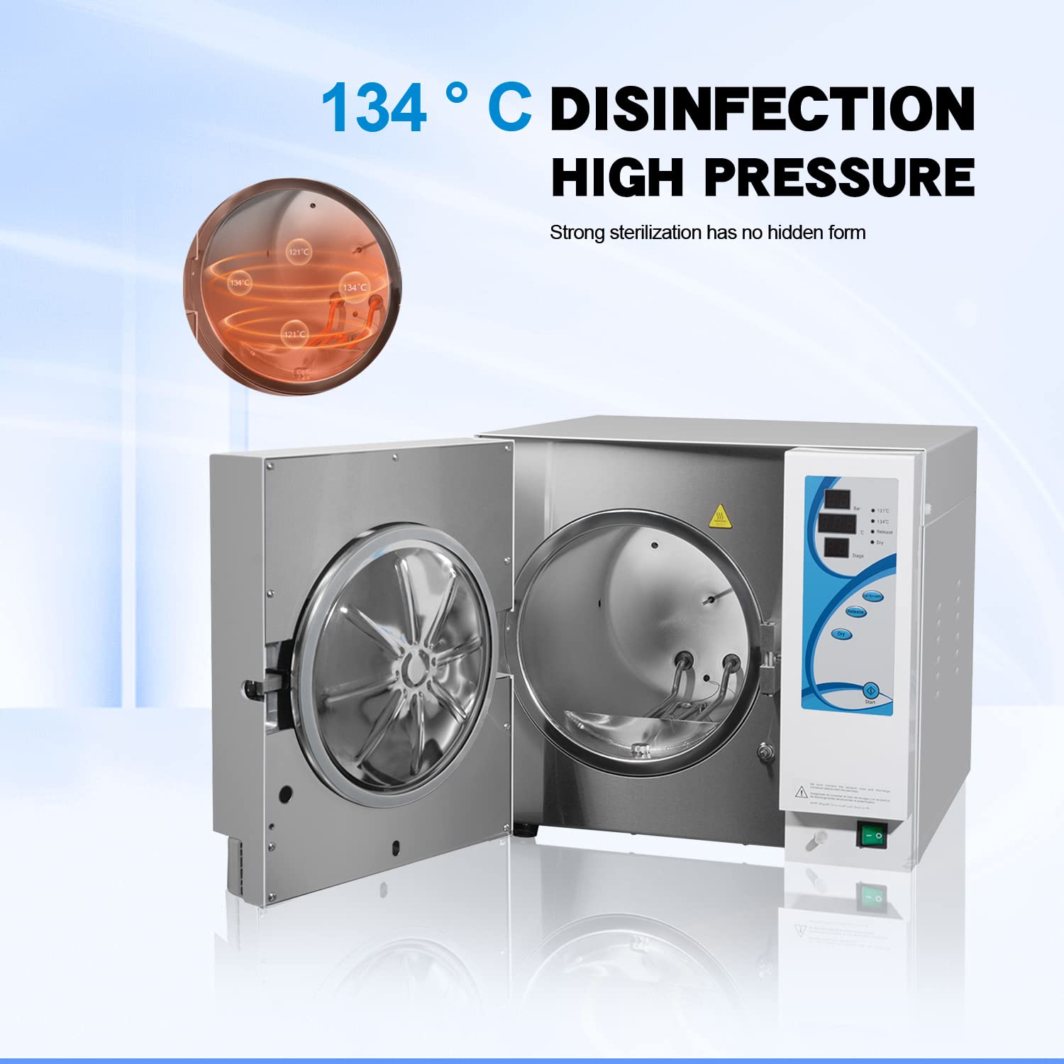 Class N Autoclave High Pressure Temperature Steam STE-18-E with Drying Function Digital Display Stainless Steel Steam Compact Type 18L Lab Equipment
