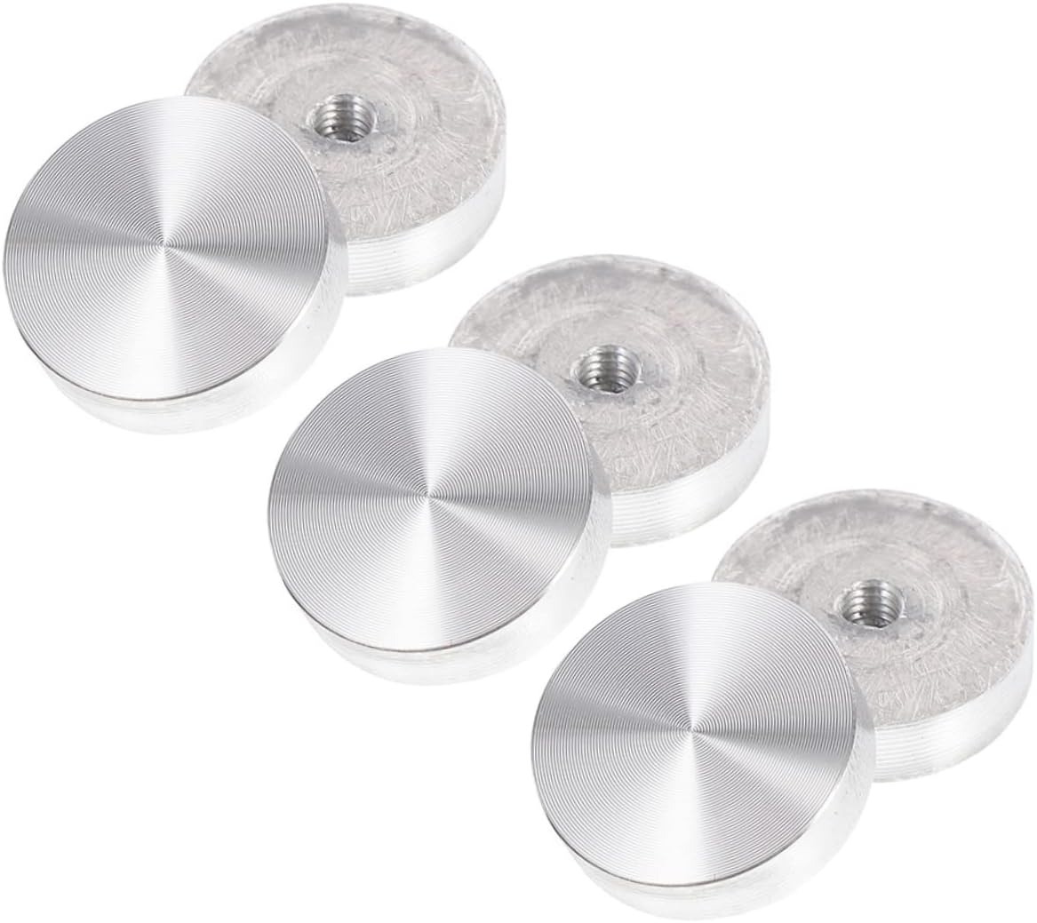 Veemoon 6pcs Solid Aluminum Cake Glass Tops Adapter Thick Aluminum Circle Glass Top Adapter
