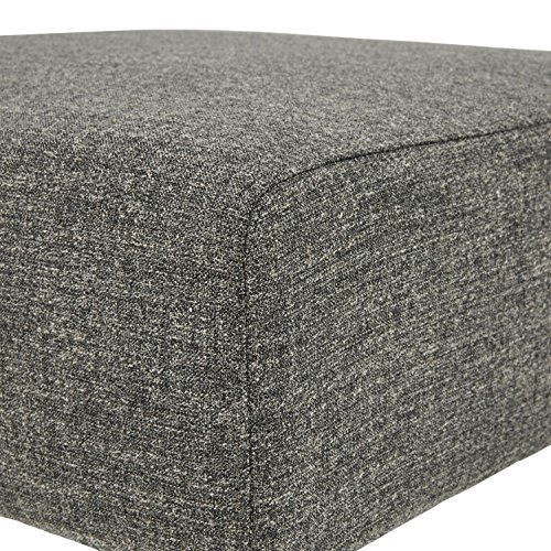 Amazon Brand - Rivet Ava Mid Century Modern Upholstered Square Ottoman, Small, Dark Grey, 25.6"W X 15.7"H #TOP4