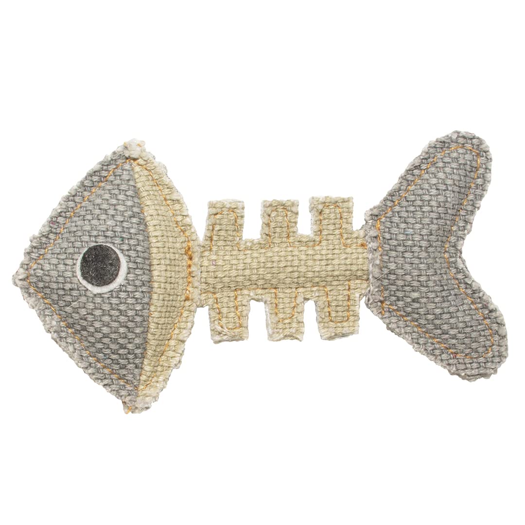 duvoplus, Canvas arête de Poisson 14x8x2cm Gris, Jouet, Gris, Chat