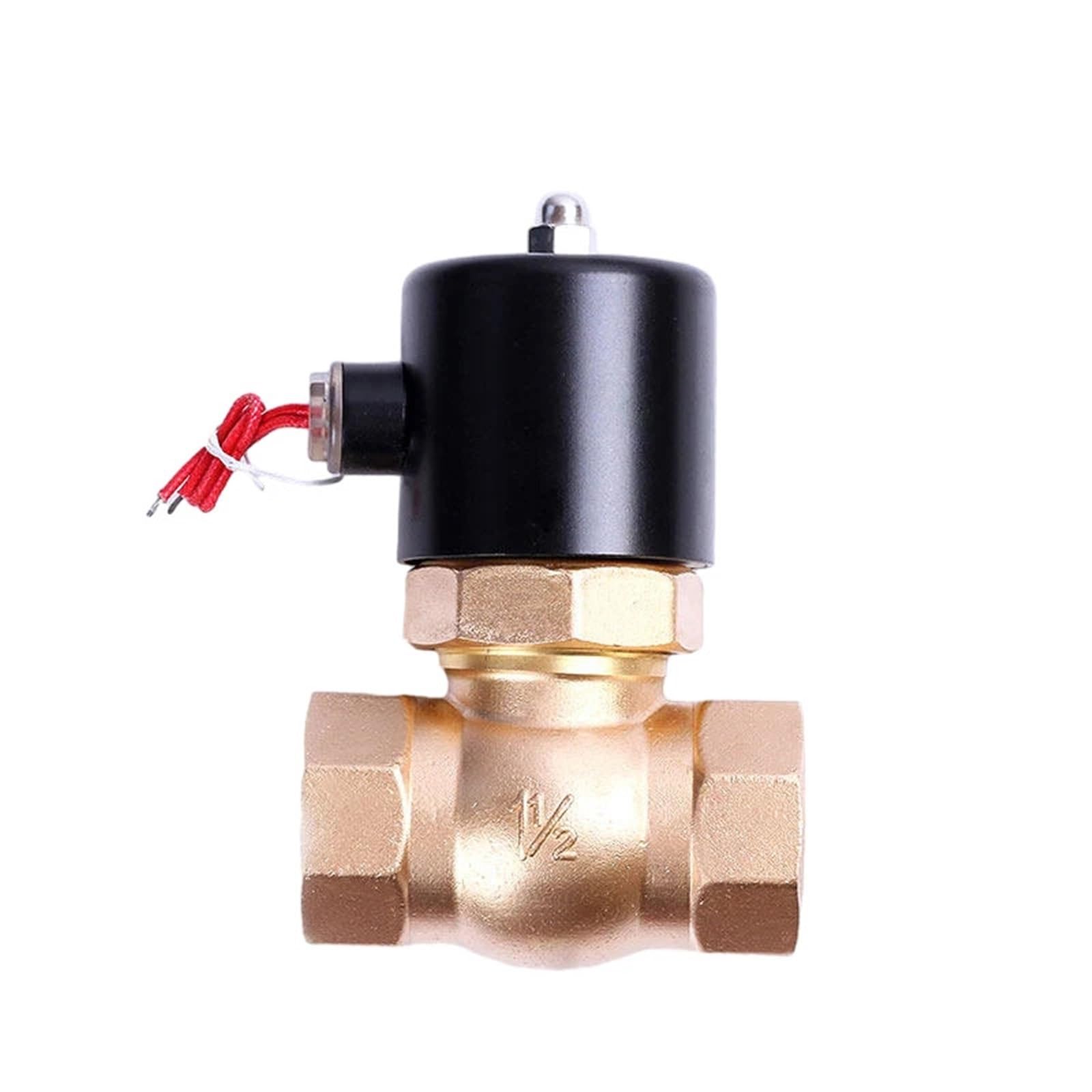 Pytngweac 220Vac 1-1/2" High Temperature Steam Solenoid Valve Normally Closed Brass Two Way Internal Thread Electric Valve 220V 110V 24V 12V(220Vac)