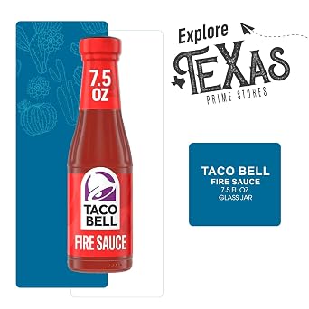 Taco Bell - Lavinia Essential Bundle: 4-Pack of Fire Sauce, 7.5 oz Glass Bottle + 1 Utility Prop.