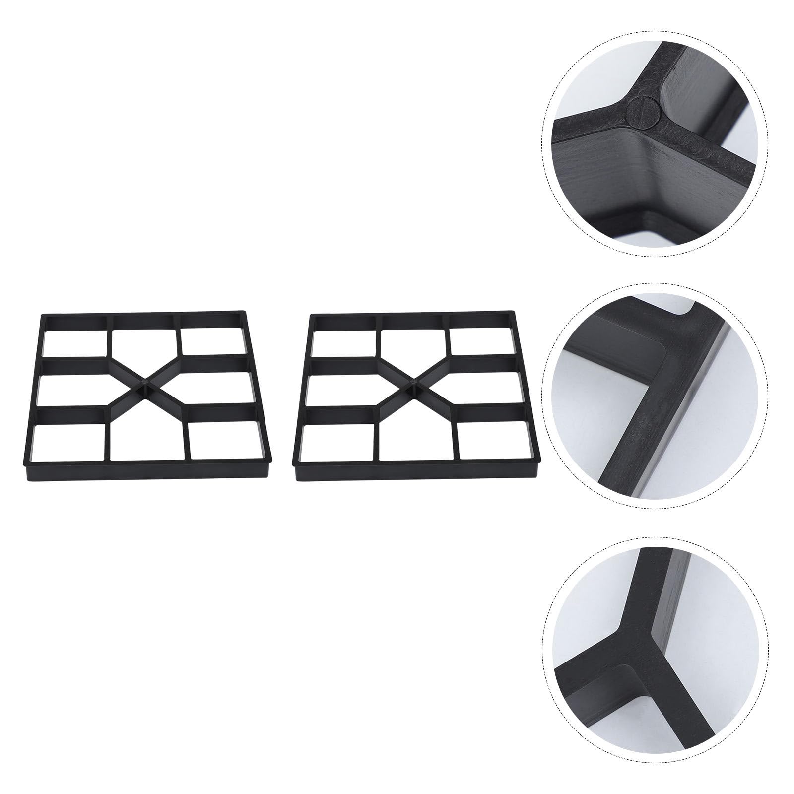 Lot de 2 Moules en Plastique Réutilisables pour Pavage de Jardin, Faciles à Nettoyer, Moules à Dalles pour Création de Chemins DIY