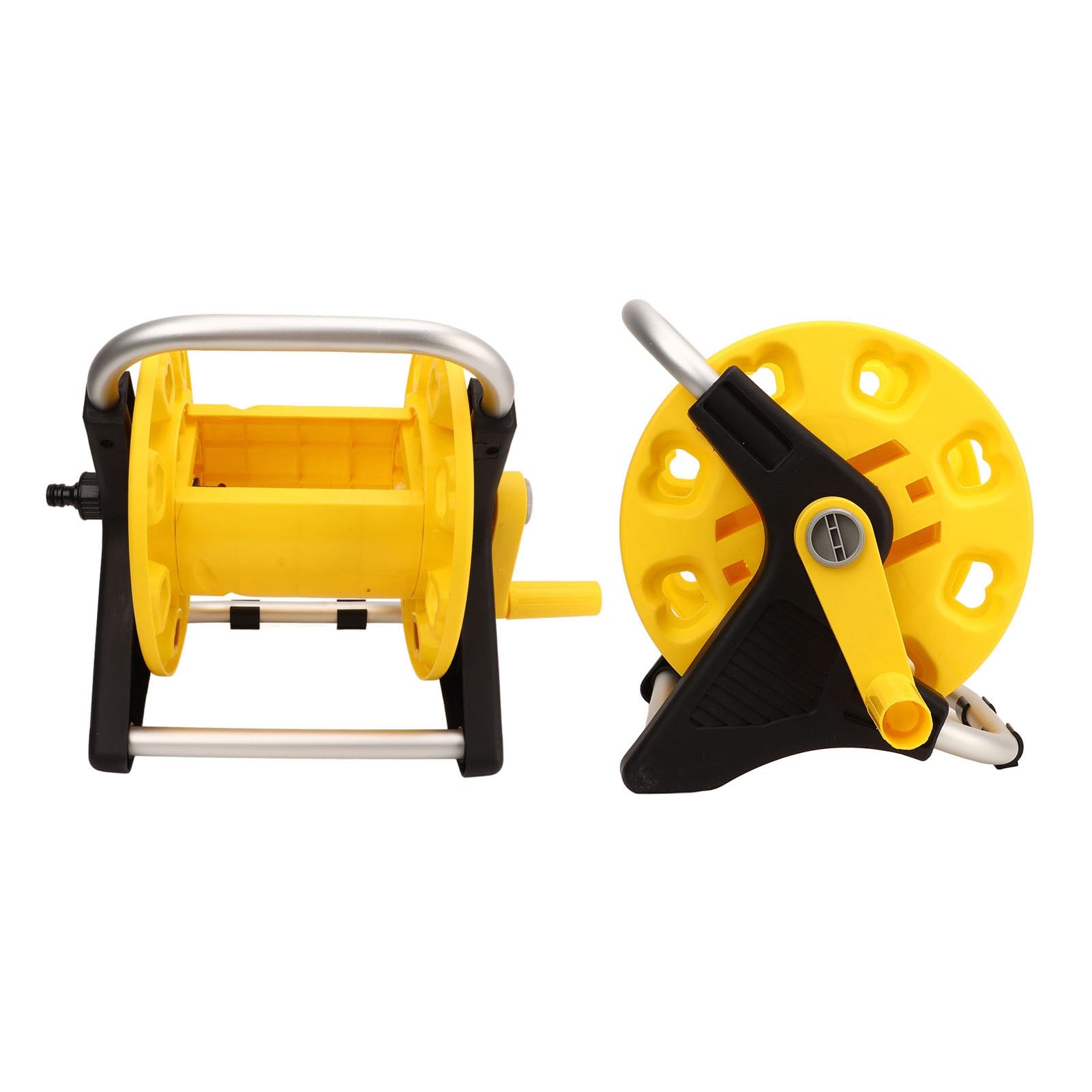 Carrete de manguera de jardín G1/2, carro de tubería de agua ligero amarillo, sostiene herramienta de lavado de coche de manguera de 20m para jardín y césped