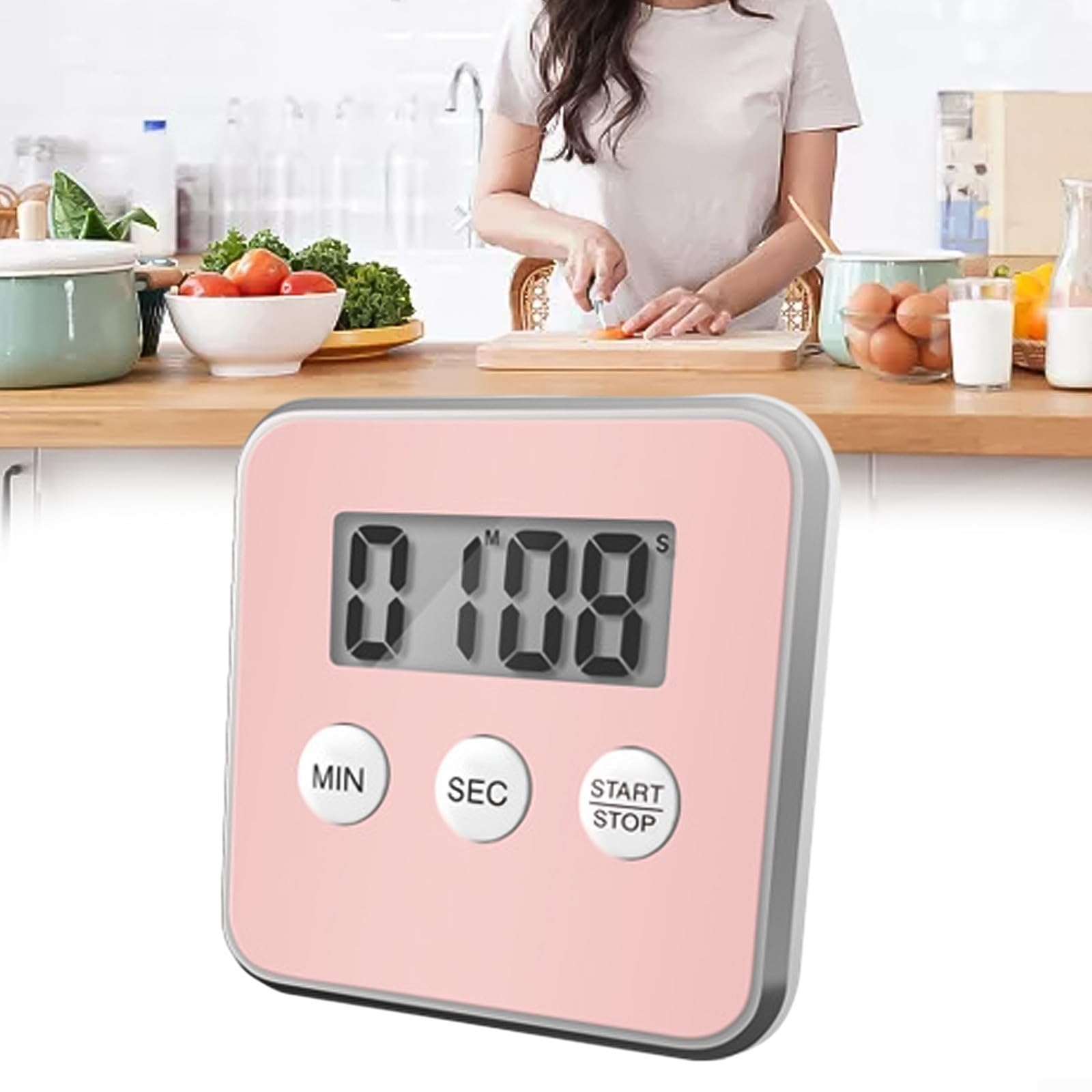 Timer Da Cucina Digitale, Timer Da Cucina Magnetico, Allarme Sonoro Con Cifre Grandi Timer Magnetico Con Conto Alla Rovescia Perfetto Per Studenti Per Cucinare E Preparare Dolci 96020574