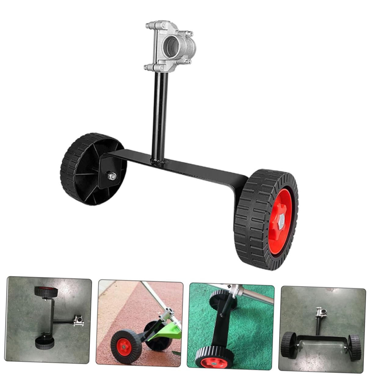Ruedas de Soporte para Cortacésped 2 Piezas de Hierro | Accesorio para Desbrozadora Eléctrica Gas, Ligero, Mejora la Precisión Trabajo