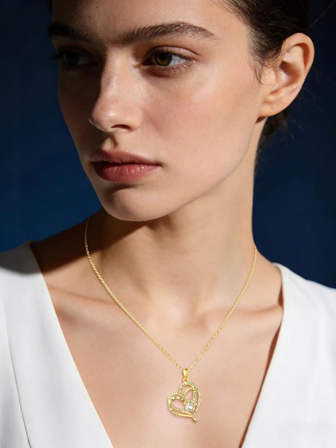 14K Gold Dog Breed Paw Print Necklace For Women Simulated Diamond Paw Heart Pendant Necklace Memorial Jewelry Gift For Dog Mom Lovers Birthday Valentine's Mother's Day Christmas