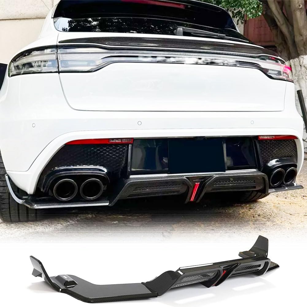 Dry Carbon Fiber Rear Bumper Diffuser Fits for Porsche Macan 2020-2024 Sport 4 Door Rear Lower Bumper Lip Diffuser Spoiler Body Kits Factory Outlet
