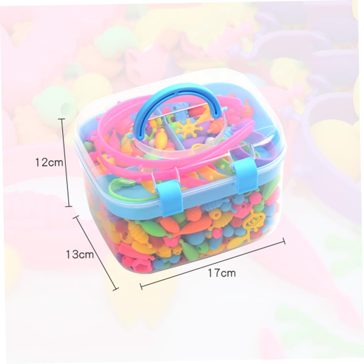 Abaodam Kit de Cuentas de Plástico DIY para Pulseras Infantiles, 1 Caja