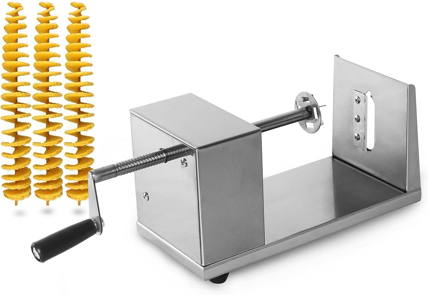 Tornado Kartoffelchips Spiralschneider, manueller Edelstahl Kartoffelchips Schneider Spiral Twister Gemüseschneider Pommes Frites, Twisted Potato Twister Pommes Frites Chips Maker