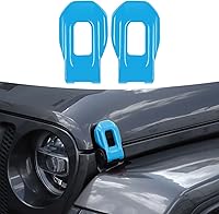 Vista 15 de RT-TCZ Cubierta de pestillo de capó, soportes exteriores de bloqueo de capó, accesorios de decoración de ABS para Jeep Wrangler JL JLU y Gladiator
