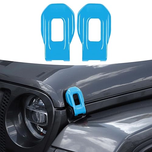 RT-TCZ Cubierta de pestillo de capó, soportes exteriores de bloqueo de capó, accesorios de decoración de ABS para Jeep Wrangler JL JLU y Gladiator