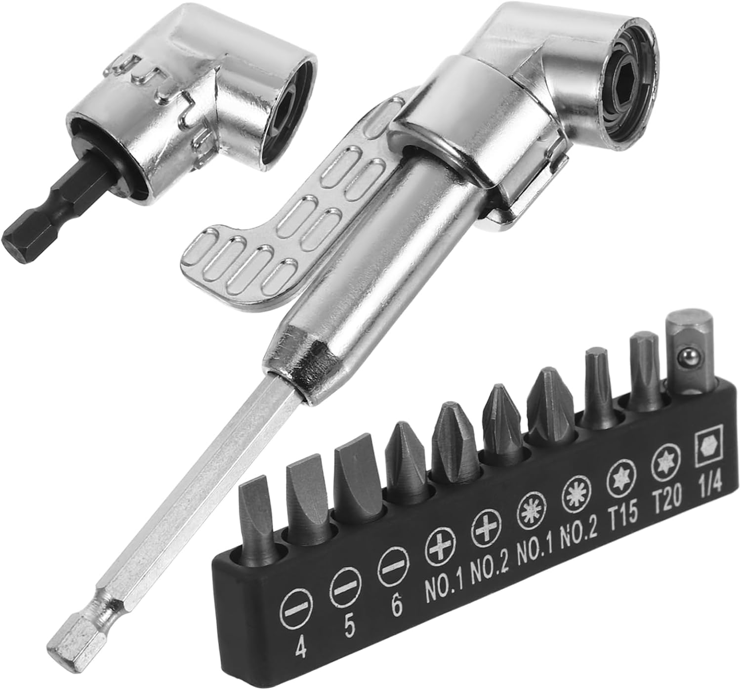 12pcs Right Angle Drill Adapter Set Shank Driver Angle Attachment for Screwdriver Drill Compact Extension Tool for Tight Spaces Durable and User-friendly