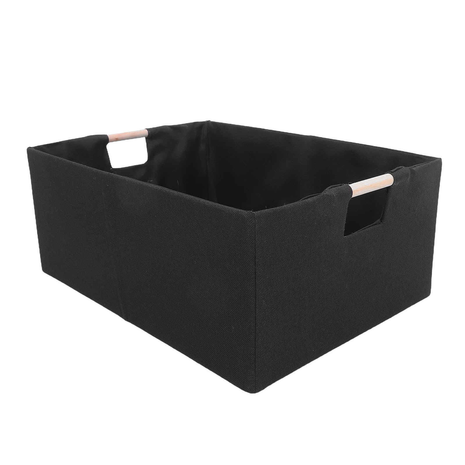 2 Pièces Boîte de Rangement Pliable en Tissu Rectangulaire Noire