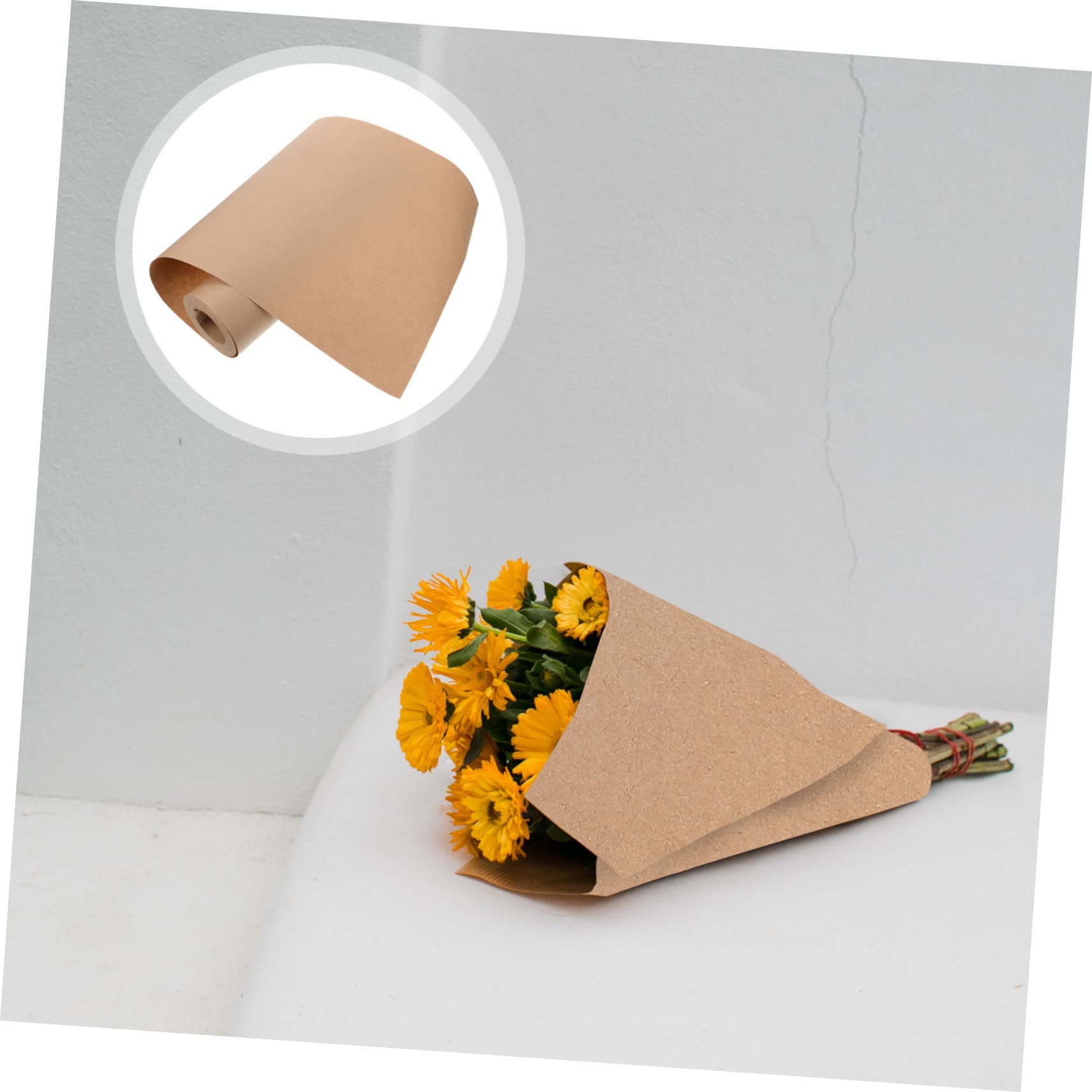 HOMSFOU Kraftpapier Rolle Braunes Packpapier für DIY Handwerksprojekte Hochzeiten und Dekoration Vielseitig Einsetzbar für Verpackungen und Bastelarbeiten