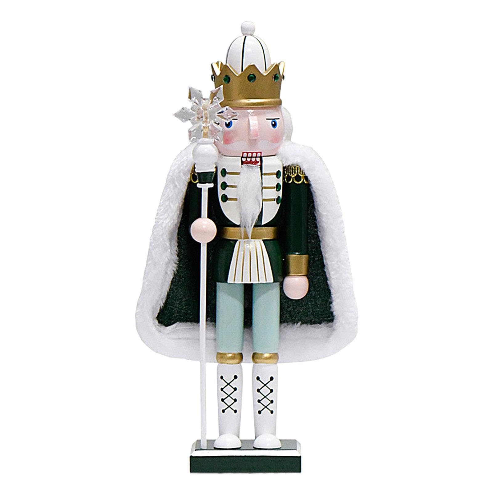 Casse-noisette en bois sculpté de 30,5 cm avec sceptre au design traditionnel