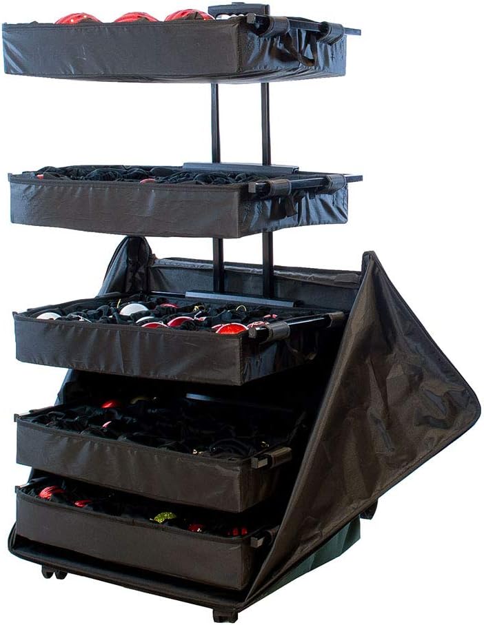 TreeKeeper 120-Ornament Telescoping Christmas Storage Box with 5 Removable Trays and Dividers