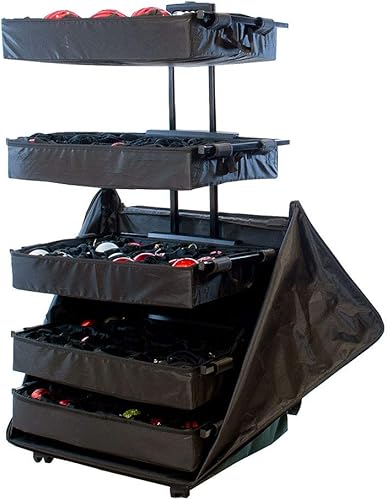 TreeKeeper Caja de almacenamiento telescópica de adornos navideños con divisores organizador ajustable con capacidad para 120 adornos de hasta 4