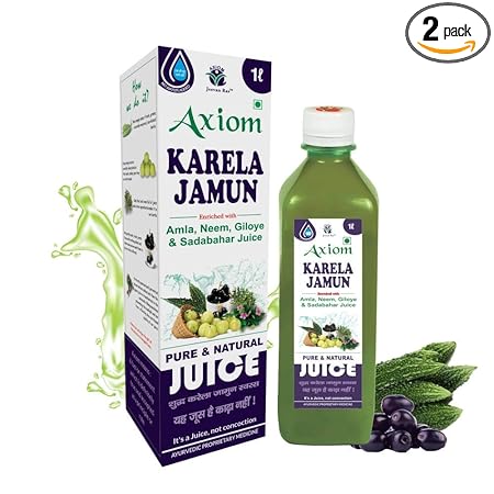 Axiom Karela Jamun Swaras 1000 ml -Pack of 2 | Maintaining Blood Sugar Levels | Helps in Bad Cholesterol Levels | Natural WHO GMP, GLP Certified Product